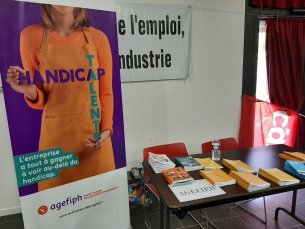 Stand Agefiph lors de la conférence Régionale Métallurgie Normandie 