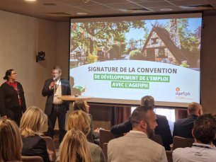 David Mérafina, DRH et Estelle Eldin, référente handicap ouvrent l'événement