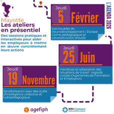 3 ateliers les 5 février, 25 juin et 19 novembre à Mayotte en présentiel