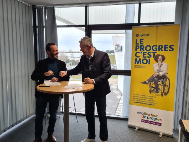 Julien Crespin, DRH de Weldom et Ivan Talpaert, Délégué Régional Hauts-de-France Agefiph