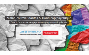 Visuel pour la conférence maladies invalidantes et handicap psychique qui se déroulera le 18 novembre 2019