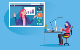 Visuel illustrant une personne qui suit un webinaire en ligne