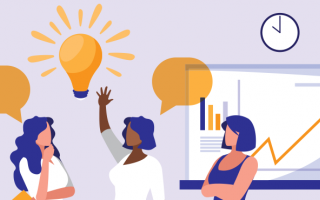 Visuel illustrant trois collaborateurs travaillant ensemble