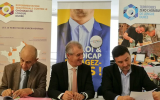Laurent Grandguillaume, Louis Gallois et Didier Eyssatier signent une convention de partenariat