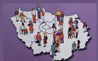 dessin de personnes sur la carte de l'Ile-de-France
