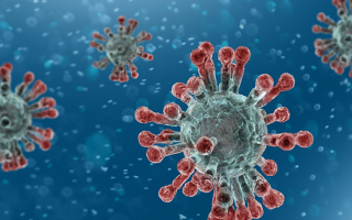 illustration du coronavirus dans les airs
