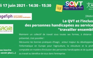 Affiche webinaire La QVT et l’inclusion des personnes handicapées au service du "travailler ensemble "