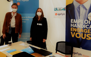 Stand de l'Agefiph Bretagne aux Rencontres Santé Travail de l'AST35