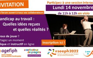 Participez à une session intéractive le lundi 14 novembre de 11h à 12h en visio. Théâtre forum ouvert à tous vos collaborateurs