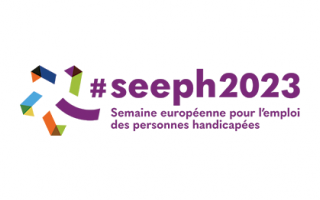 Le logo 2023 de la Semaine européenne pour l'emploi des personnes handicapées