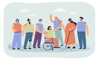 Un groupe de personnes en situation de handicap