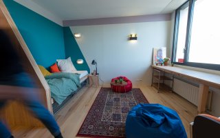 Photo d'une “chambre prototype” qui a servi de support d’échange entre architectes et jeunes concernés
