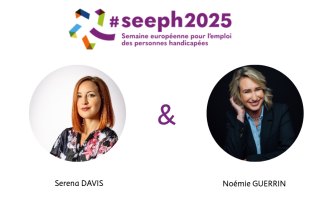 logo SEEPH 2025 et photo des deux intervenantes : Noémie GUERRIN et Serena DAVIS